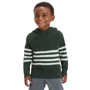 Cat & Jack Toddler Boys Green Hooded Striped Sweater